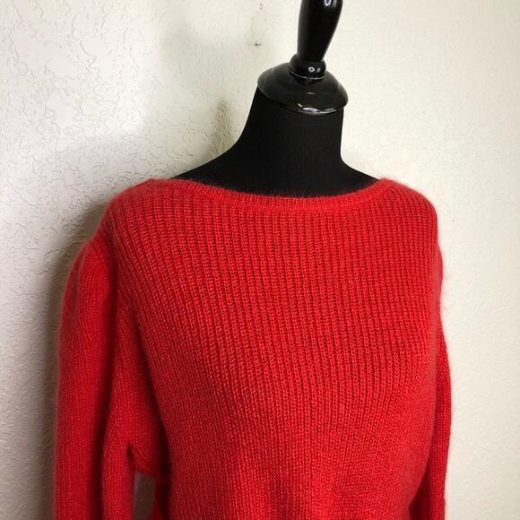 Alexachung red wrap style open back mohair blend sweater size Medium - Picture 3 of 16